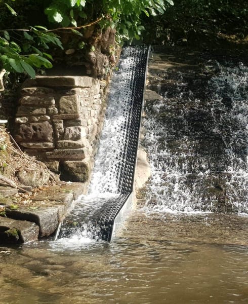 An eel pass installed by our habitat team on a river Arrow weir last year.